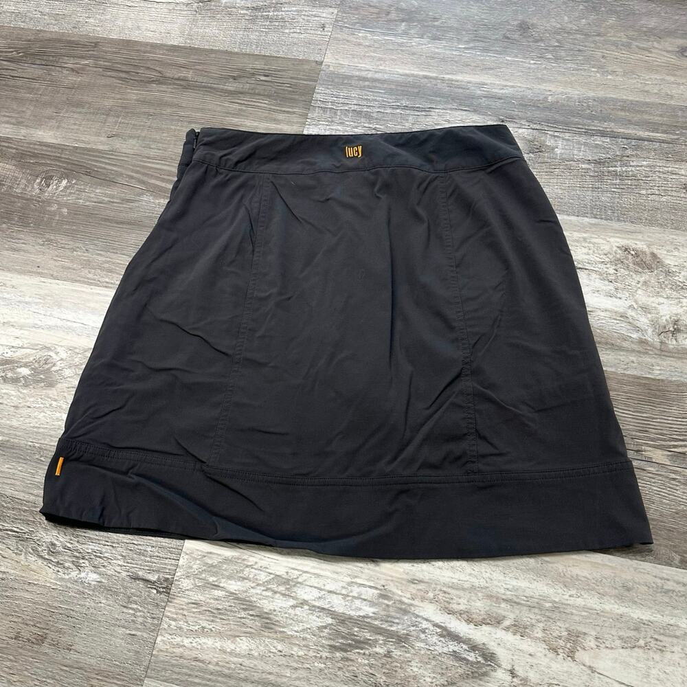Lucy Dark Gray Womens M Activewear Athletic Sporty Golf A-Line Skirt Performance